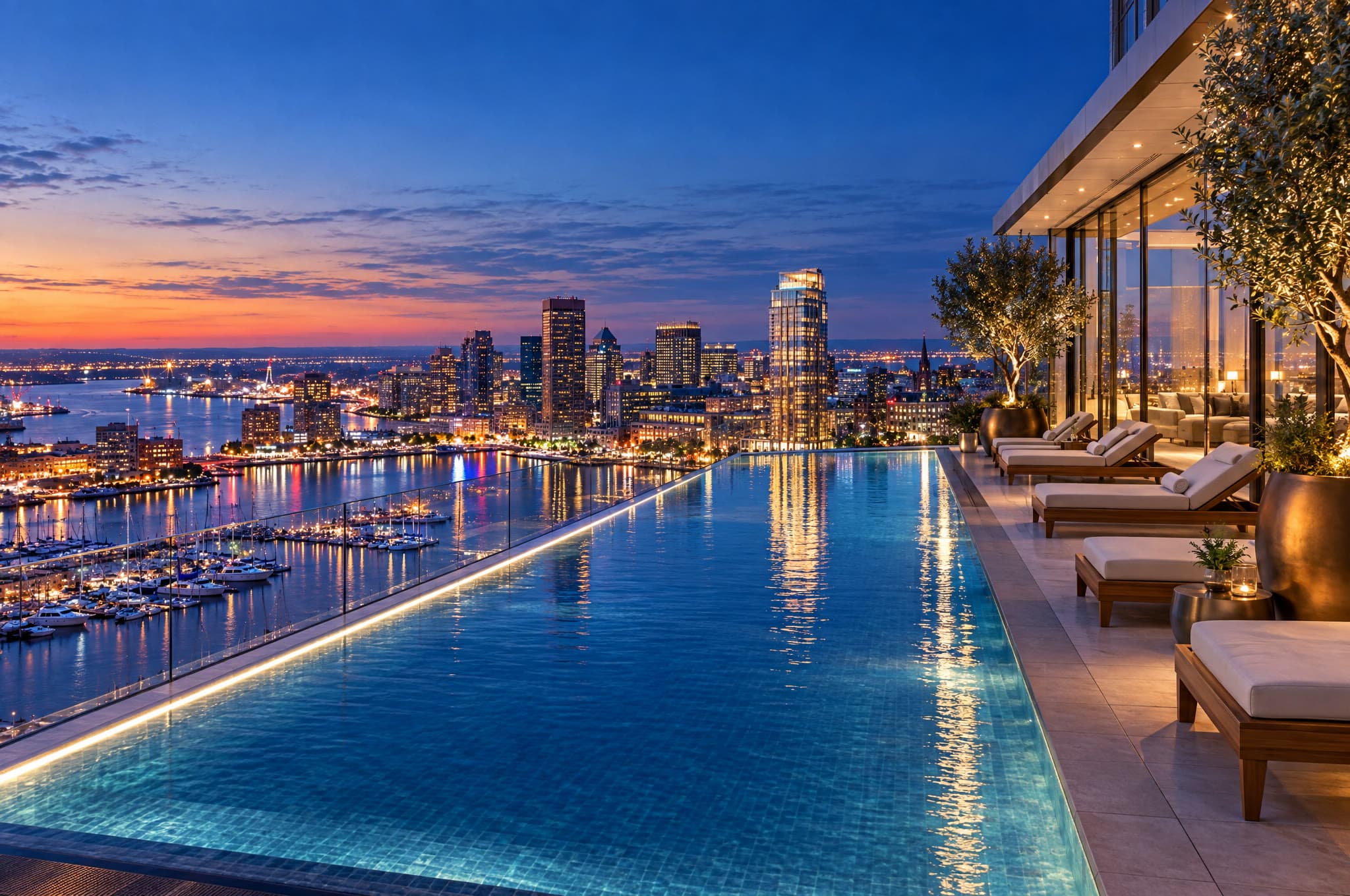 Wraparound terrace and infinity pool